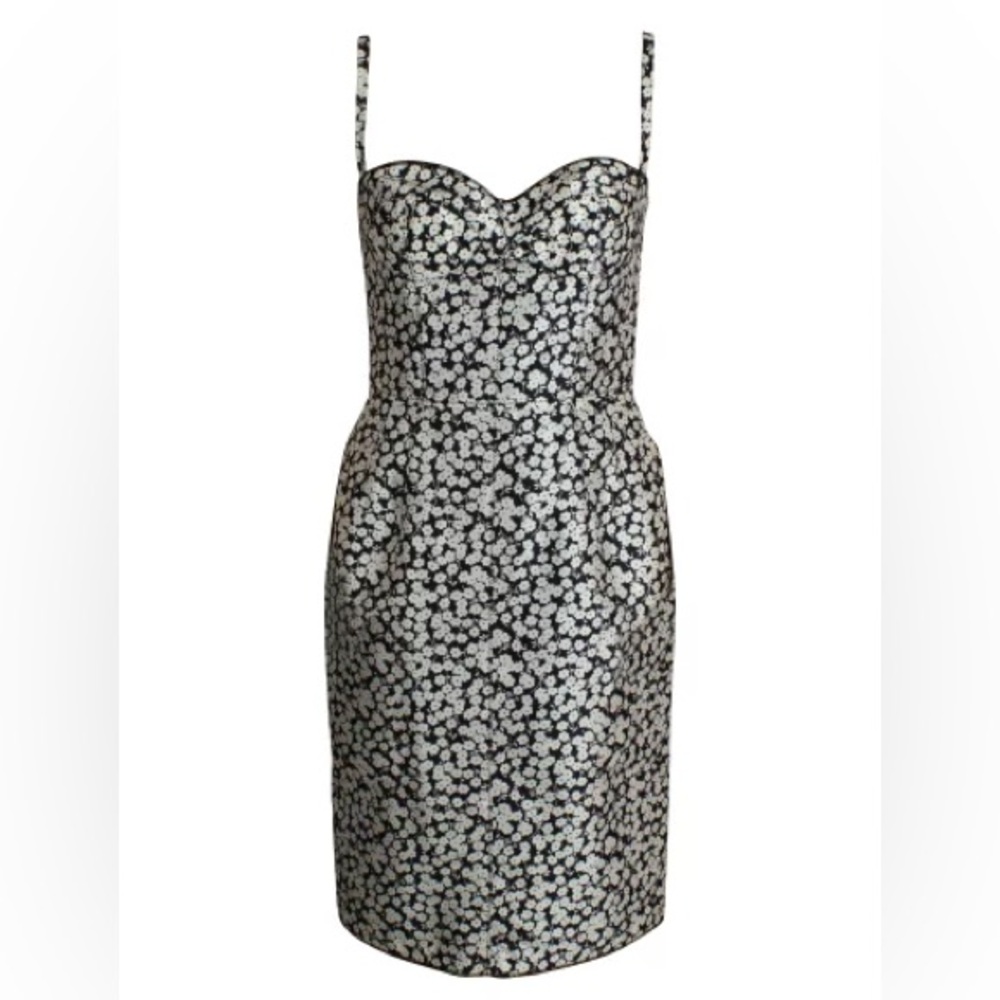 Dolce & Gabbana Black and White Floral Midi Dress